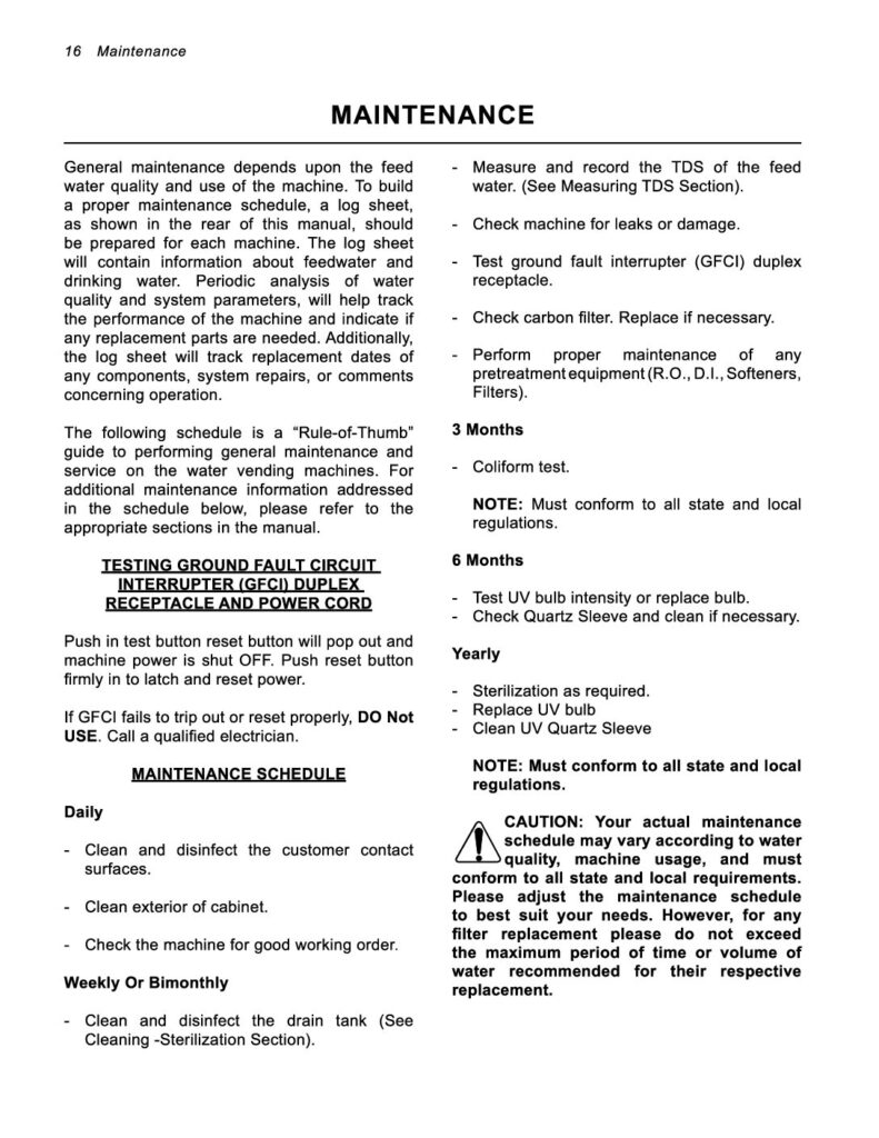 Bulk Water & In Aisle- Maintenance